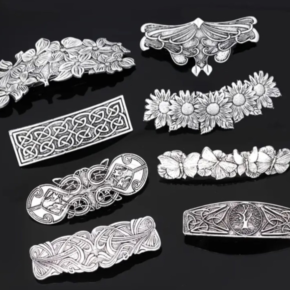 NWT Celtic Flowers and Knots Antiqued Silver Tone Barrettes! $8 each or 2/$13! - Picture 3 of 4